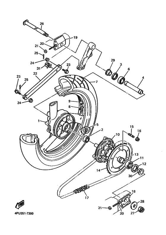Rear wheel complete assy