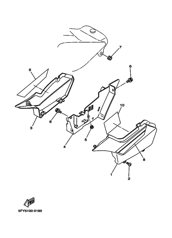 TW200E Боковая крышка