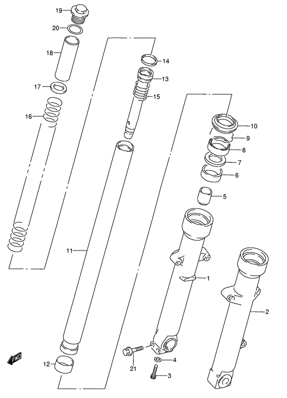 GSX750 Передняя вилка