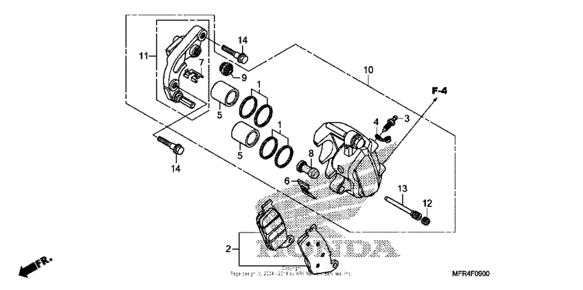 Front brake caliper (vt1300cx)