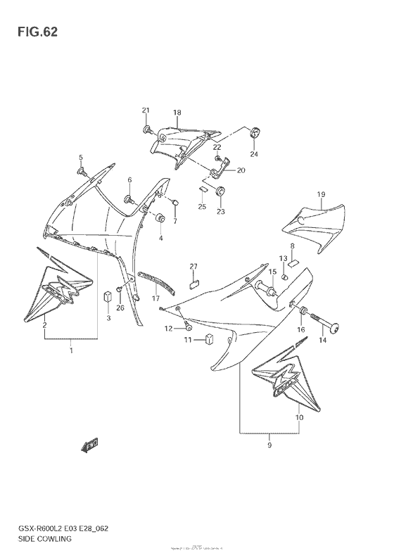 GSX-R600 Side Cowling (Glr)