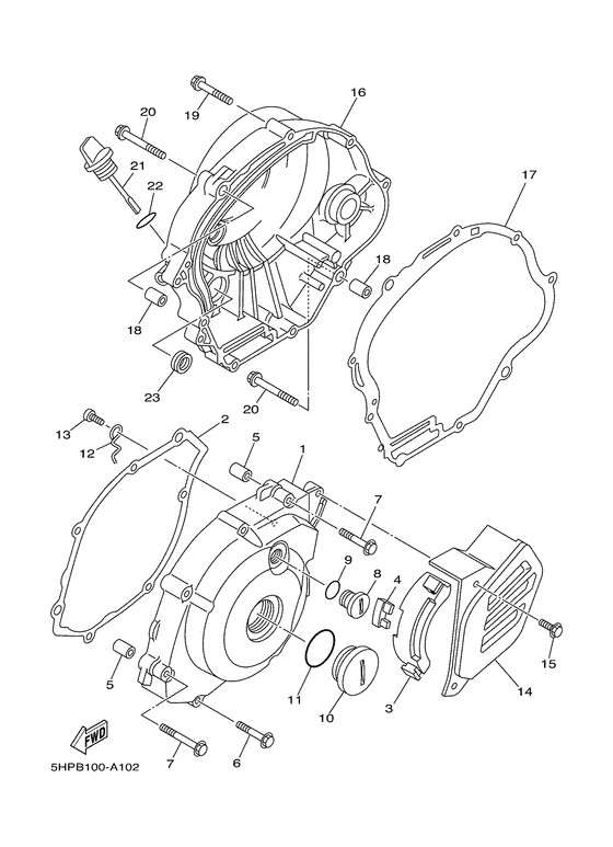 TTR125L Крышка картера двигателя