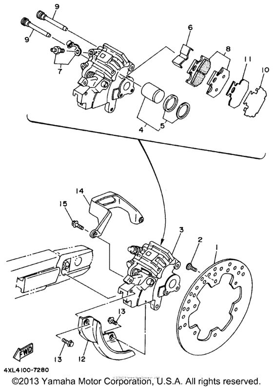 YZ125J1 Задний суппорт
