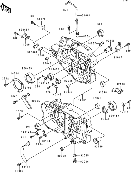 BJ250 Картер двигателя