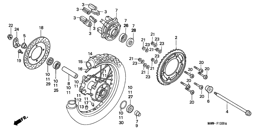 Rear wheel complete assy