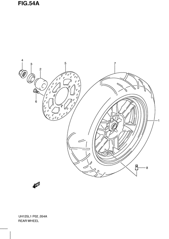 Rear wheel complete assy