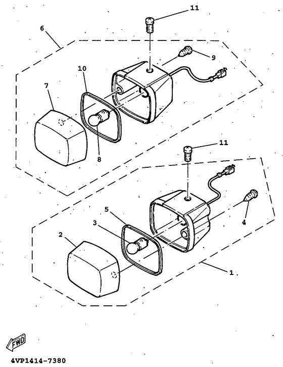 YW100 Поворотники