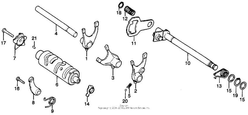 Shift drum + spindle