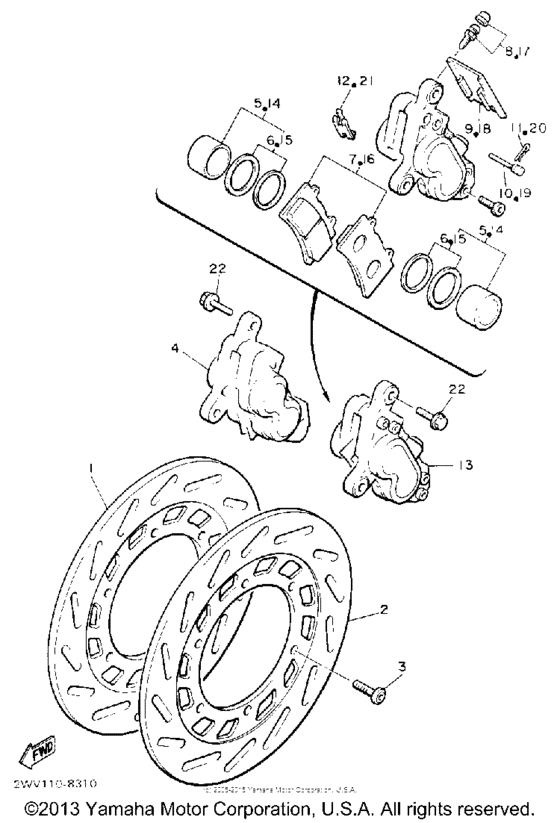XVZ13DA Передний суппорт