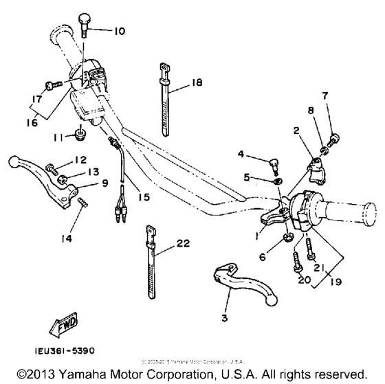 XT350SC (CA ED.) Handle switch - lever