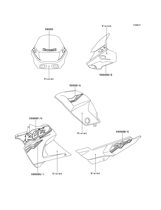 KLE500 Decals(violet)(kle500-a3)