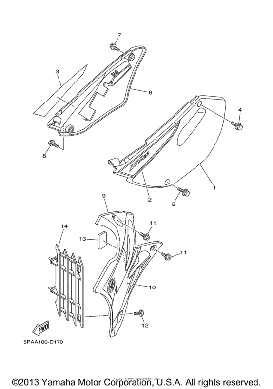YZ85T Боковые обтекатели