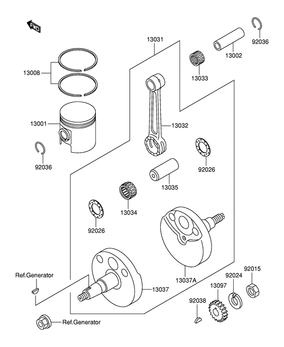 RM60 Crankshaft / piston