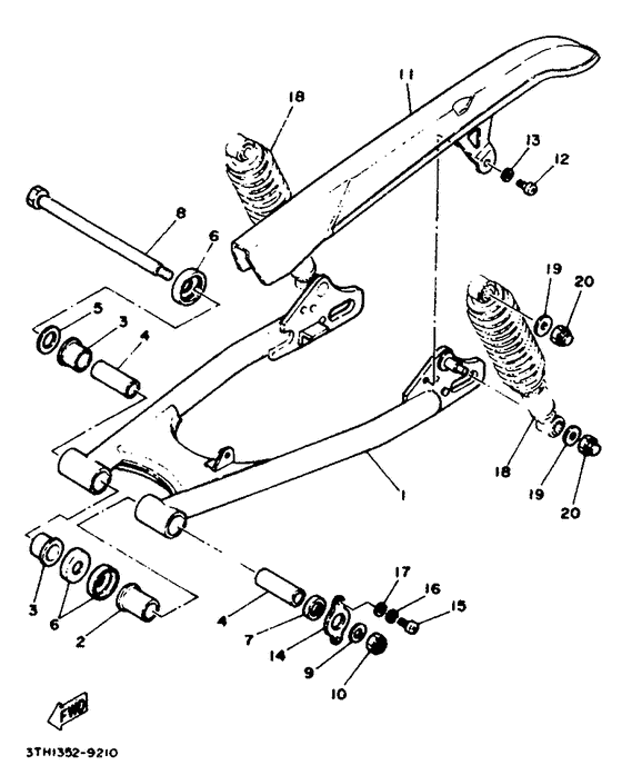 Brazo trasero, suspension