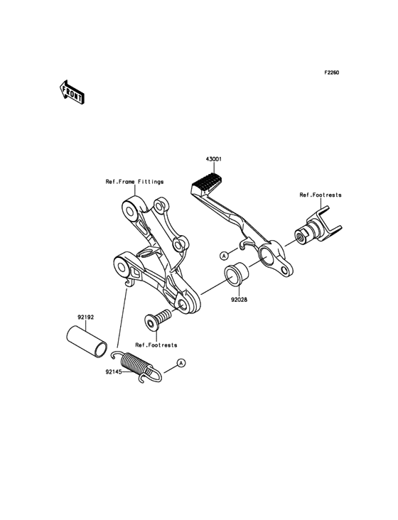 ZX636 Педаль тормоза