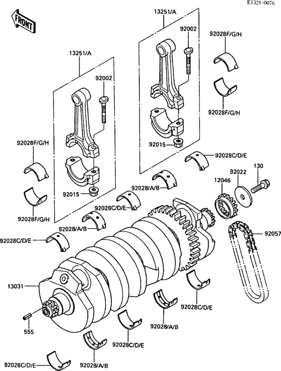 ZX1000 Crankshaft(zxt00a-020488-)