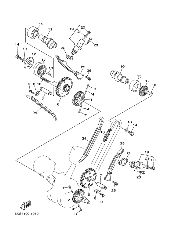 XVS1100A Arbol de levas & cadena