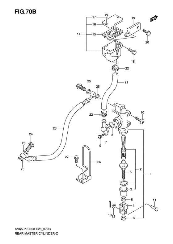 SV650 Задний тормозной цилиндр