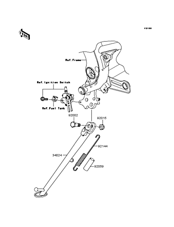 KLE650 Подножка