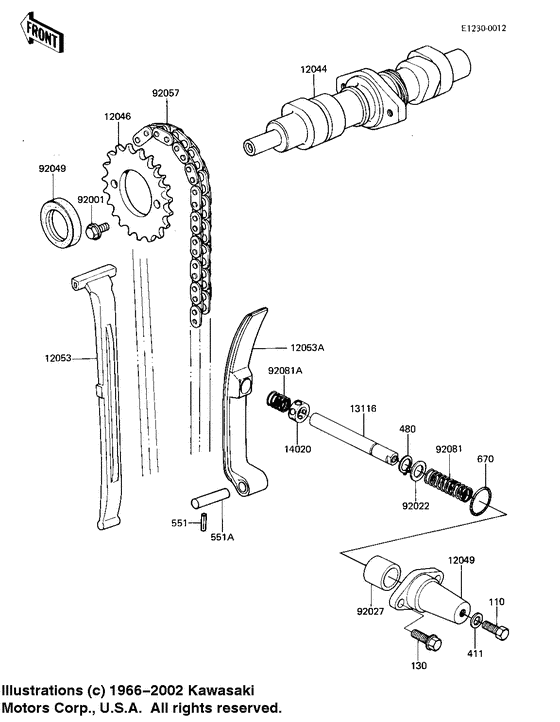 Camshaft/chain/tensioner