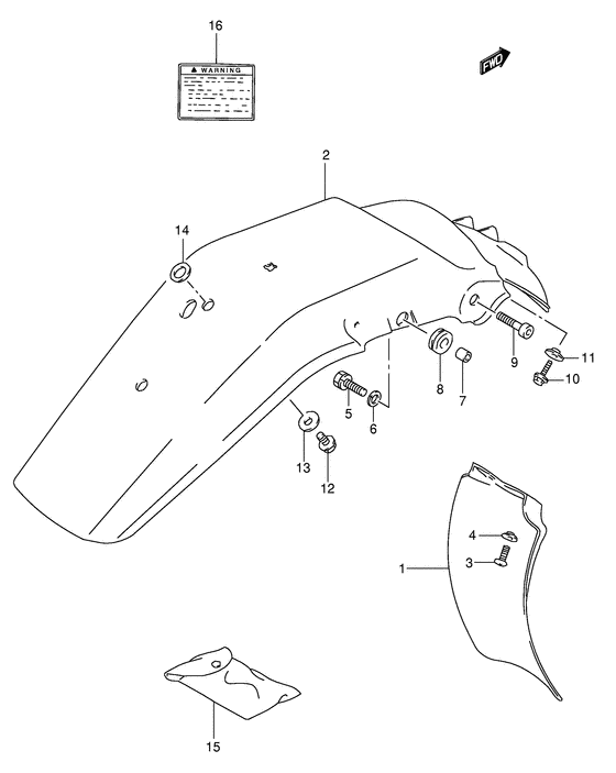 Rear fender - label