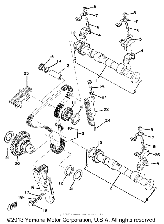Camshaft - chain tensioner