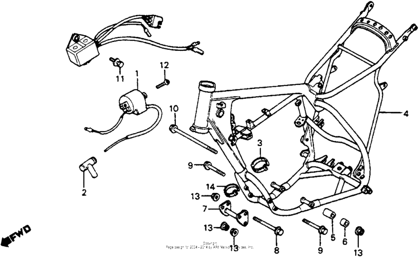 Frame + ignition coil 81