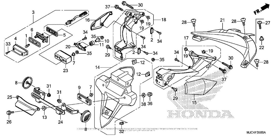 Rear Fender + License Light