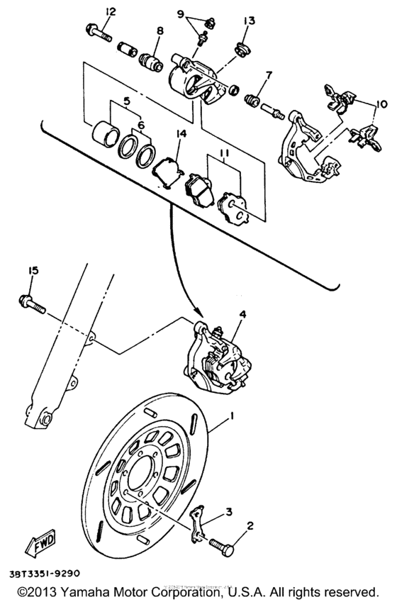 XV535EC Передний суппорт