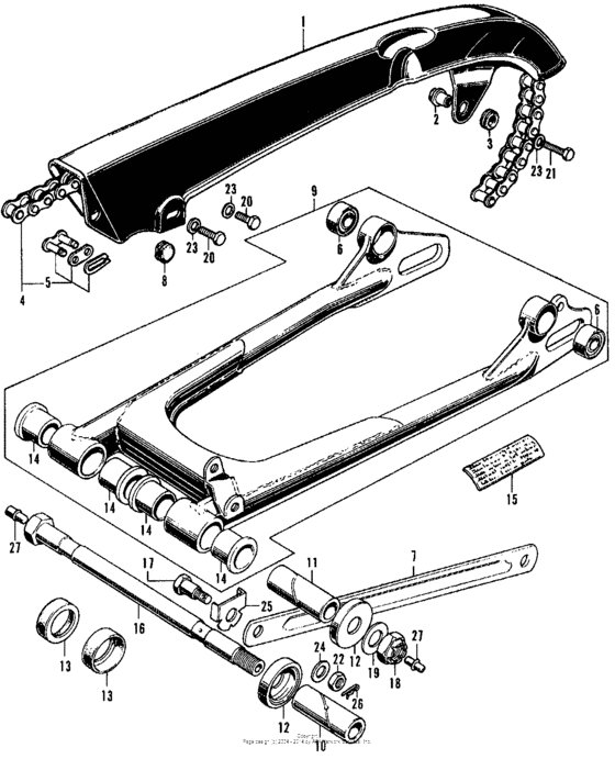 Drive chain + case + swingarm