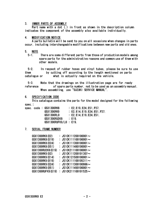 GSX1300R Catalog preface