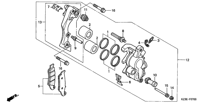 CR250R Передний суппорт