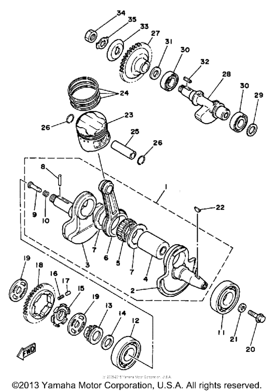 Crankshaft-piston