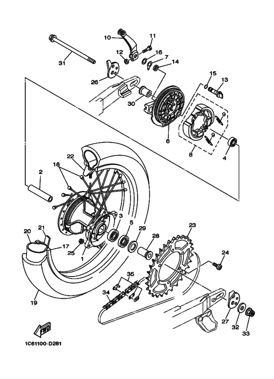 Rear wheel complete assy