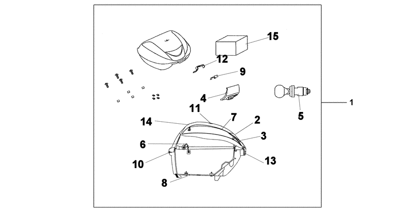 SH300R (ABS) Top box 35 l quasar silver