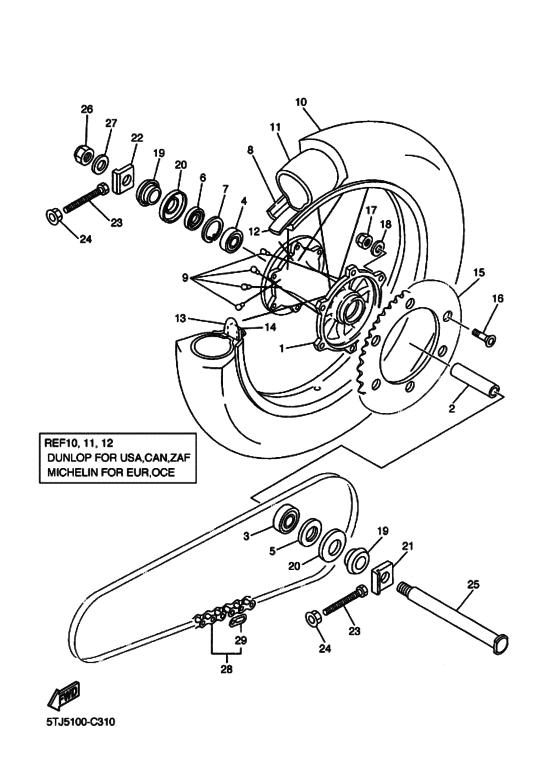 Rear wheel complete assy