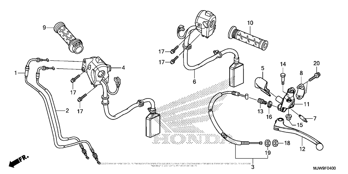 Handle Lever + Switch + Cable