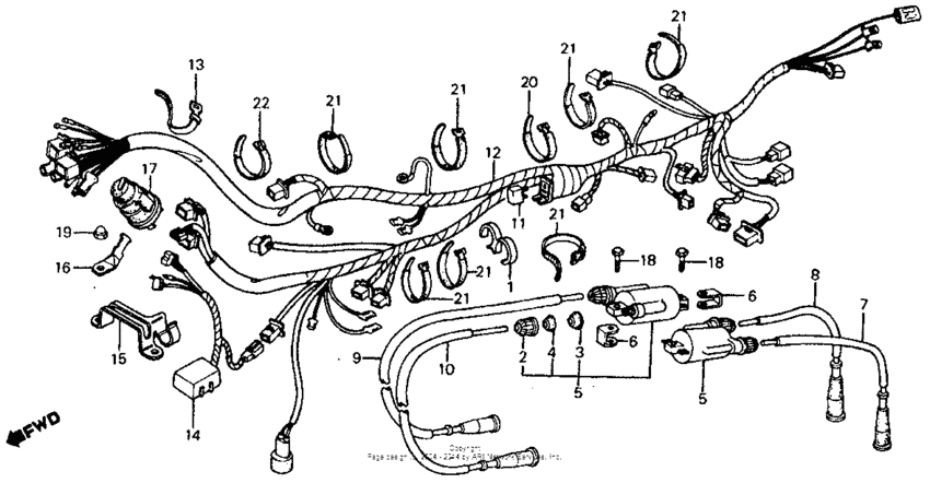 Wire harness + ignition coil 82