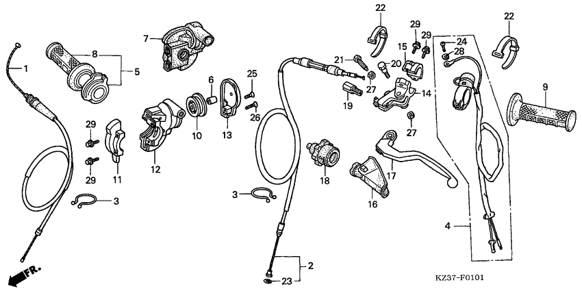 Handle lever/switch/cable