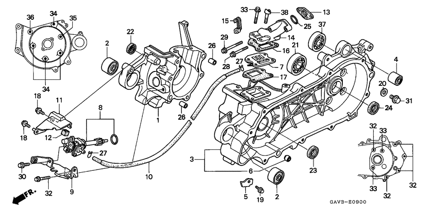 Crankcase/oil pump