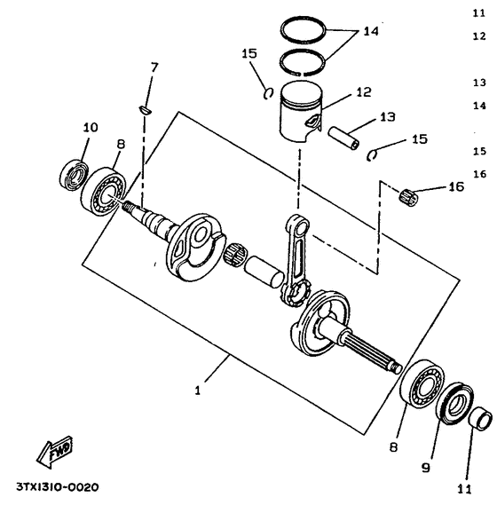 CW50 Коленчатый вал и поршни