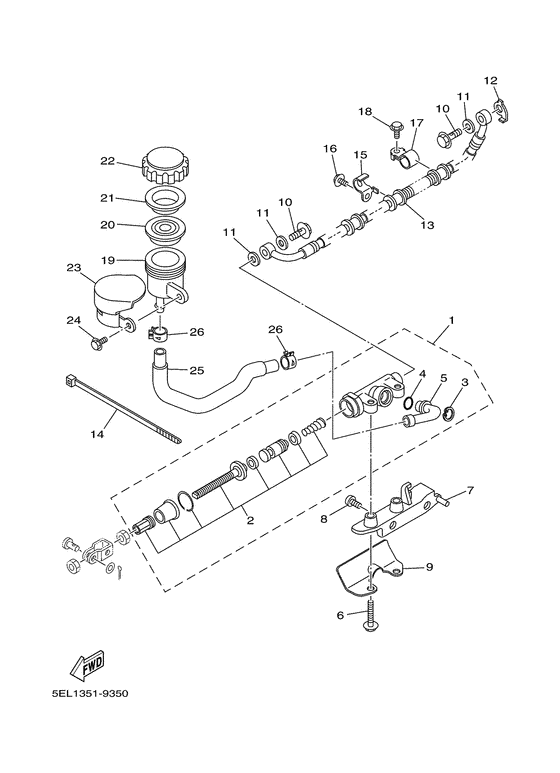 XVS1100 Задний торм цилиндр