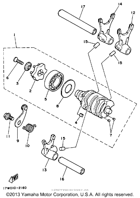 DT50A Shift cam - fork