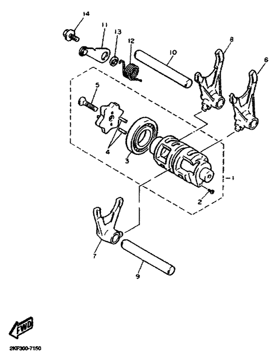 Shift cam, fork