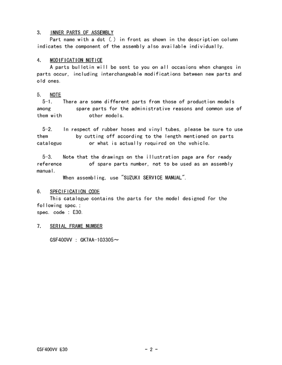 GSF400 Catalog preface