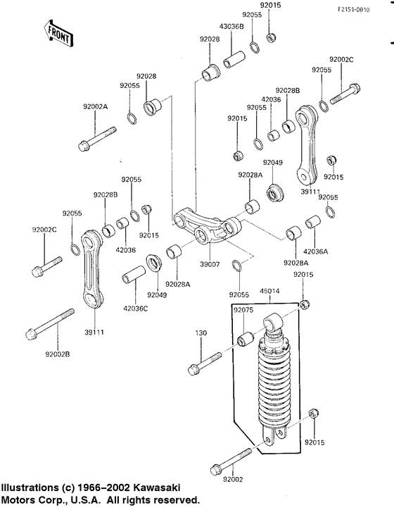 Rear suspension/shock absorber
