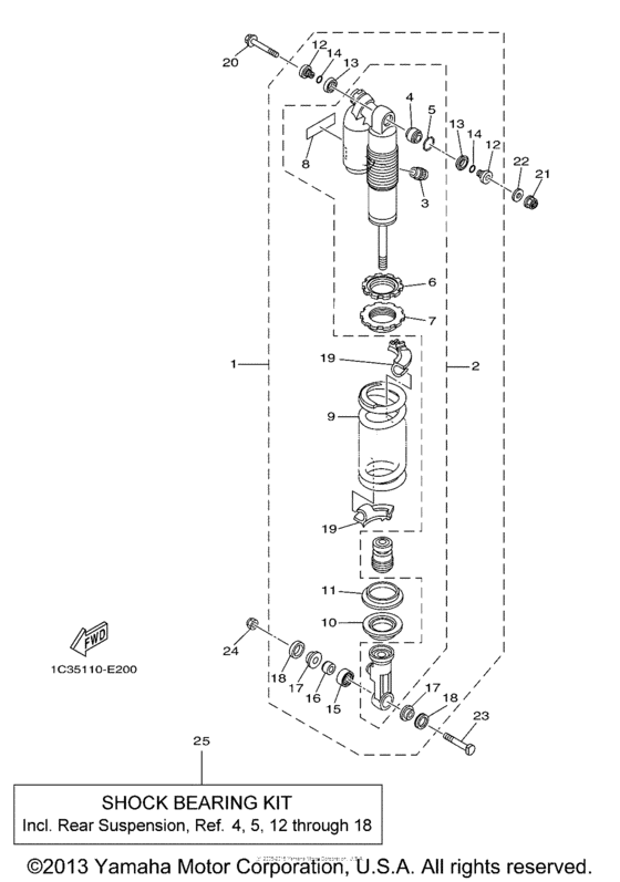 YZ125X1 Задняя подвеска