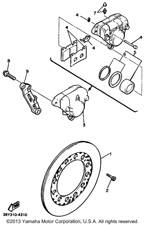 Rear brake-caliper