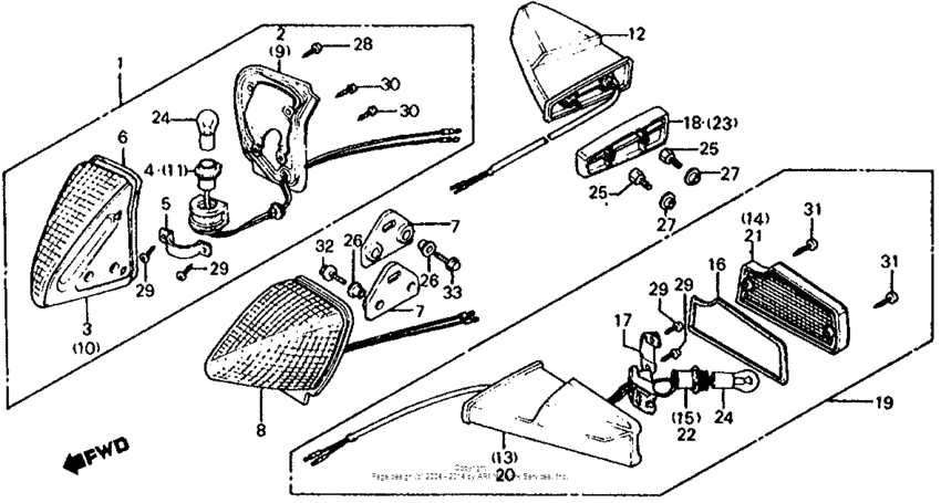 CX650 Задний фонарь