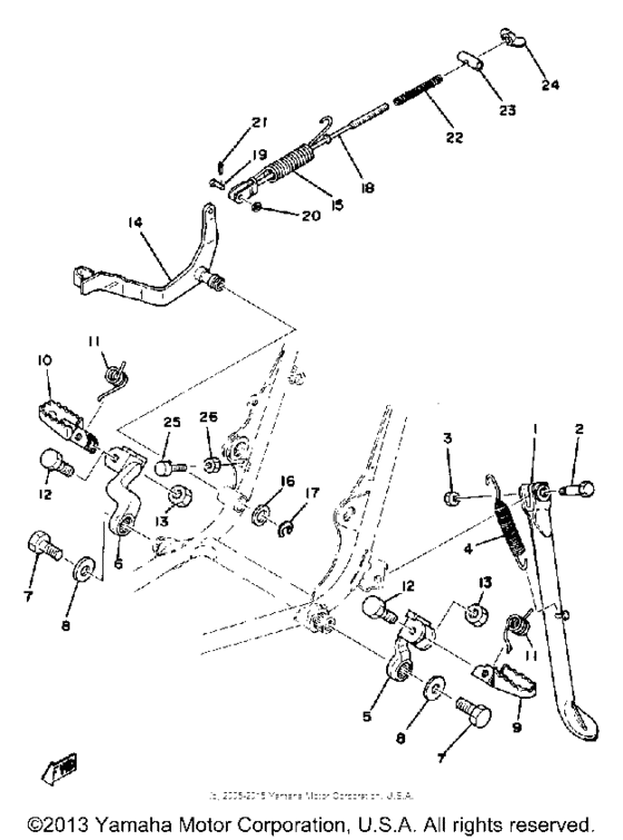 Stand - footrest - brake pedal